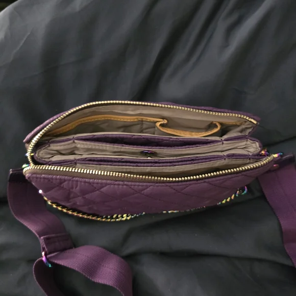 MZ Wallace Vibrant Purple Quilted Crossbody Bag - Picture 2 of 3